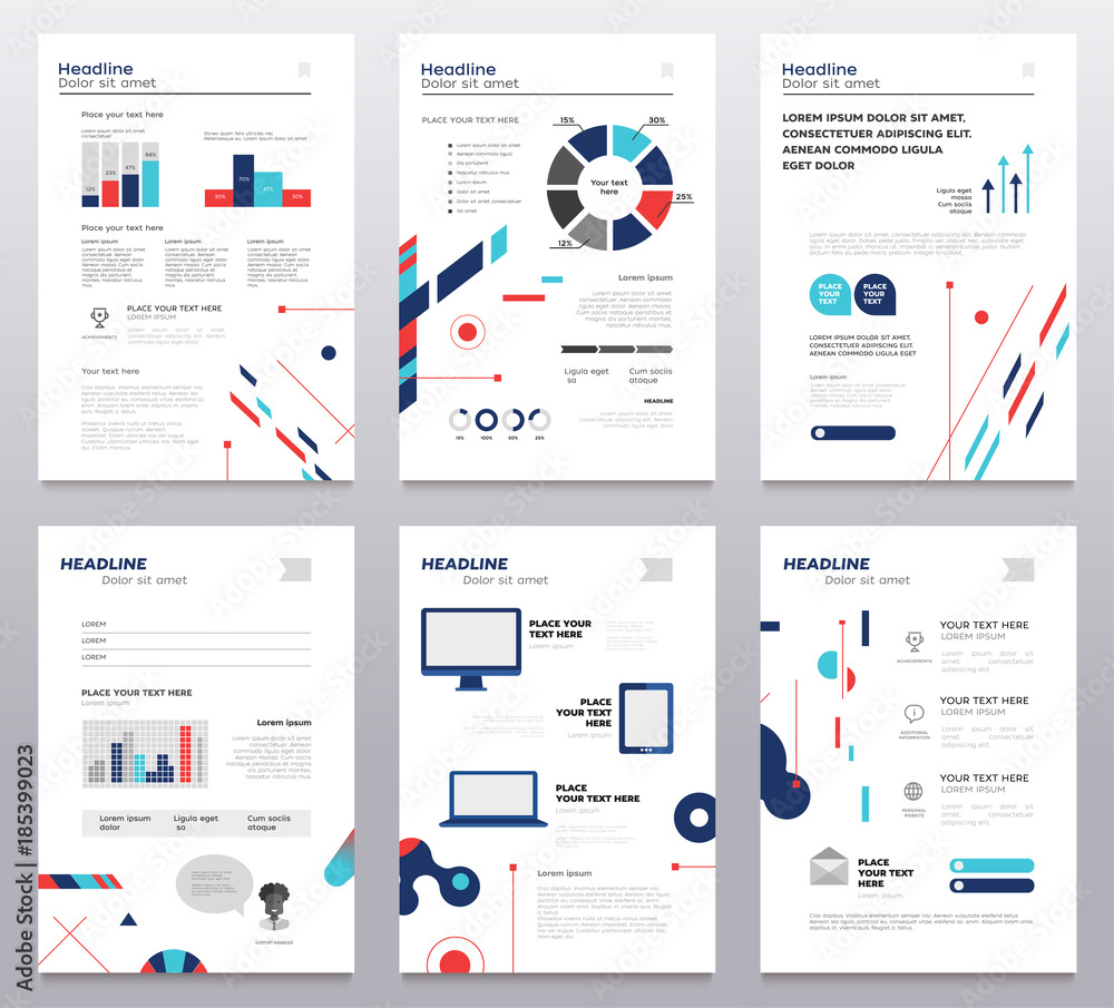 Aufkleber presentation booklet - set of modern vector abstract templates