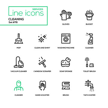 Cleaning - line design icons set