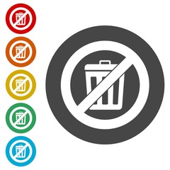 Don`t throw trash, Recycle bin sign icon 