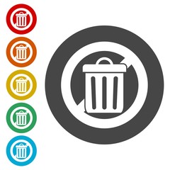 Don`t throw trash, Recycle bin sign icon 