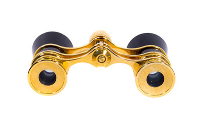 altes antikes goldenes opernglas, fernglas um 1920