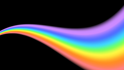 Rainbow icon. Shape arch isolated on black background. Colorful light and bright design element. Symbol of rain, sky, clear, nature. Flat simple graphic style. Vector illustration