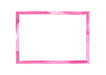 Magenta pink watercolor grunge frame © Olga