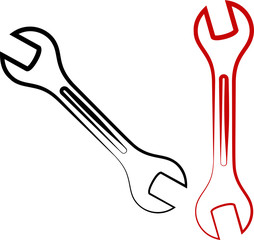 Open End Wrench Icon, Spanner