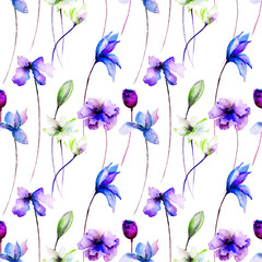 Fototapeta na wymiar Seamless pattern with Original flowers