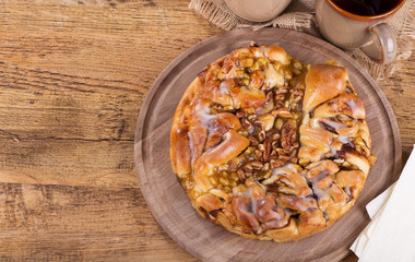 Overhead View of Apple Pecan Sweet Bread