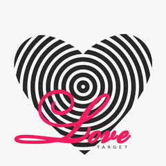 Heart target abstract concept. Happy Valentine's Day. Vector illustration