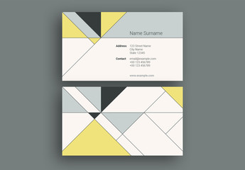 Business Card Layout with  Geometric Elements