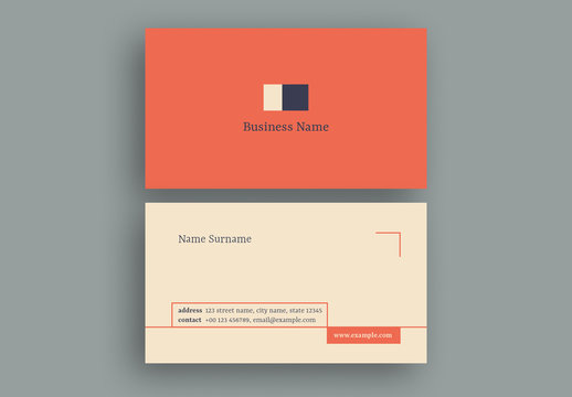 Business Card Layout with Minimalist Design Elements