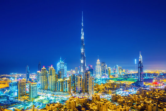 Beautiful view on Dubai downtown skyline, Dubai, United Arab Emirates