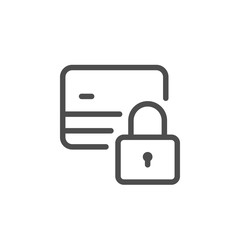 Credit card locking line icon