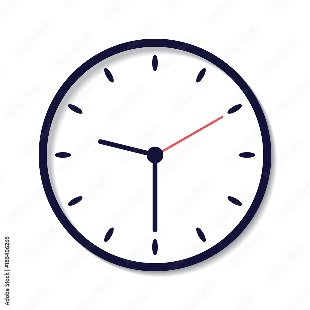 Aufkleber clock icon in flat style, timer on white background. business watch. vector design element for you p