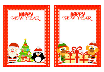 Happy New Year background set.Vector illustration