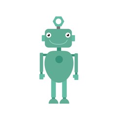 Cute robot, cyborg machine vector science character. Cyborg and robot character friendly, robotic mascot illustration for your web design.