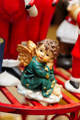 angels, figurines, happy, Christmas tree, holidays, baubles, preparations, tuning, house, home, decorations, interior, fragment, mood, Christmas, tree