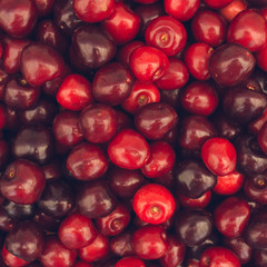 Cherry. Fresh organic berries macro. Fruit background