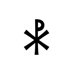 Christogram — Christian monogram of Jesus Christ, The Savior, The Lord Our God. (Ancient Medieval monogram).