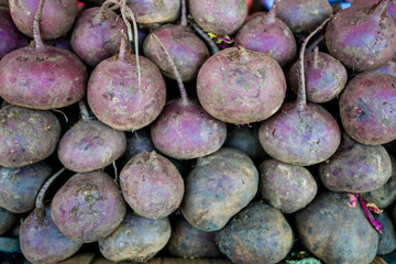 Fresh  beetroots. Organic Beetroot. Dark Red Beetroot