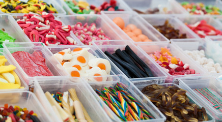 Sweet display on a market