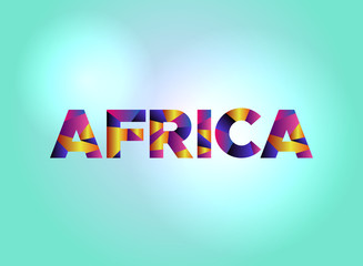 Africa Concept Colorful Word Art Illustration