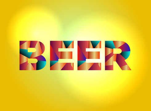 Beer Concept Colorful Word Art Illustration