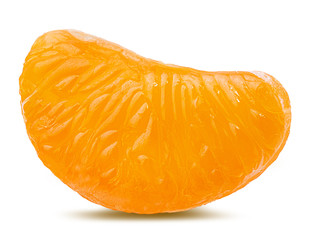 Fresh peeled mandarin orange segments isolated on white background with clipping path