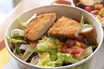 mixed salad with  chicken