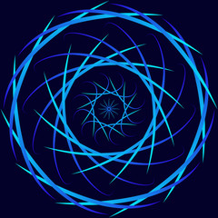 Fototapeta premium Guilloche and Watermarks. The object for the certificate or diploma. Blue wavy patterns on a blue background. 