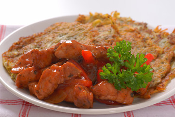 potato pancakes with meat