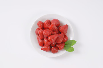 plate of strawberry compote