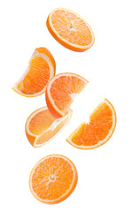 orange slices isolated on a white background - 185416272