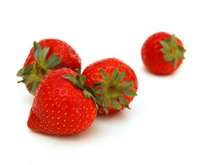 Appetizing strawberry. Isolated on a white background.