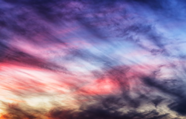 the evening sky. beautiful multicolored clouds in the sky