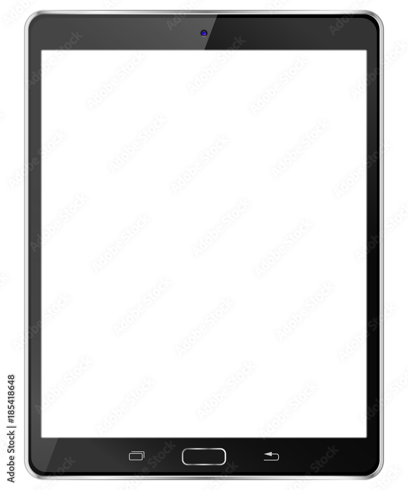 Aufkleber tablet computer front view isolated in a white background