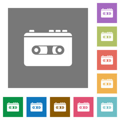 Vintage retro walkman square flat icons