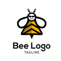 Bee logo template design Vector