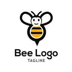 Bee logo template design Vector