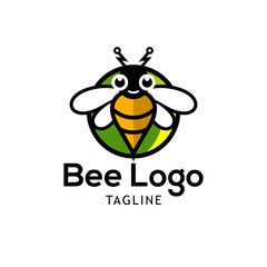 Bee logo template design Vector
