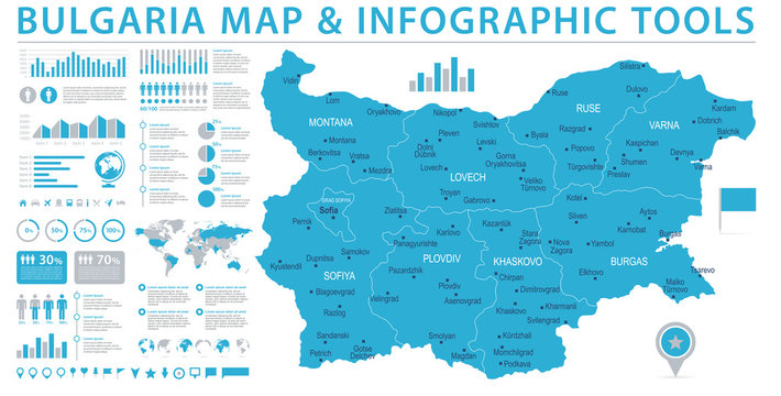 Bulgaria Map - Info Graphic Vector Illustration