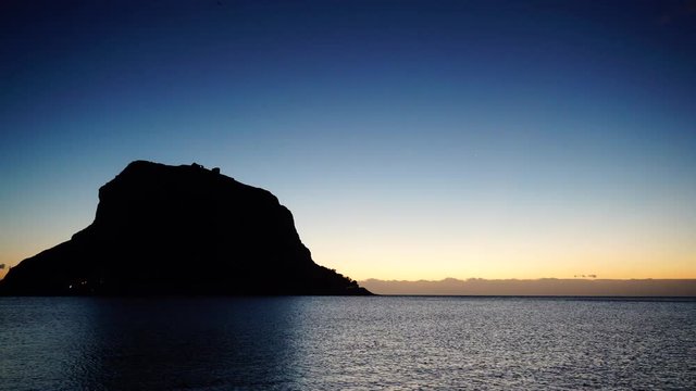 Greek island Monemvasia at early morning, Greece, east coast of the Peloponnese, Lakonia, Timelapse 4K