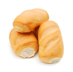 French rolls on a white background