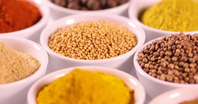 Close-up of different types of Assorted Spices 