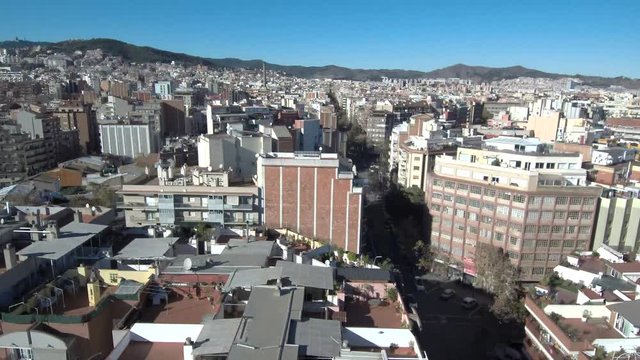 Barcelona. Vista aerea de Barcelona capital de Cataluña (España) Video aereo con Drone