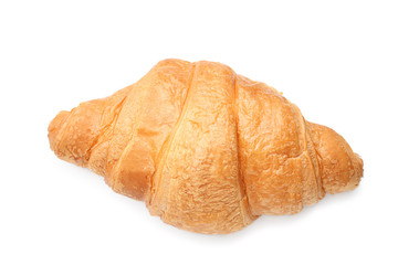 Delicious croissant on white background