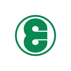 letter E in a circle logo vector