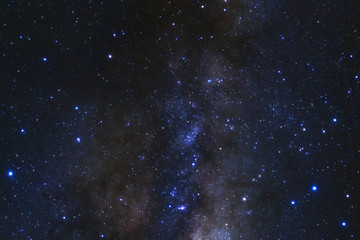 Milky way galaxy with stars and space dust in the universe, Long exposure photograph, with grain.