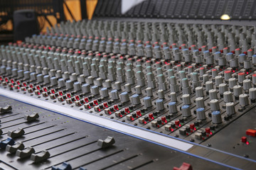 View of mixer in radio station