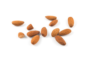 Almonds isolated on white backround