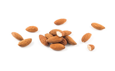 Almonds isolated on white backround