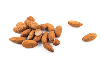 Almonds isolated on white backround